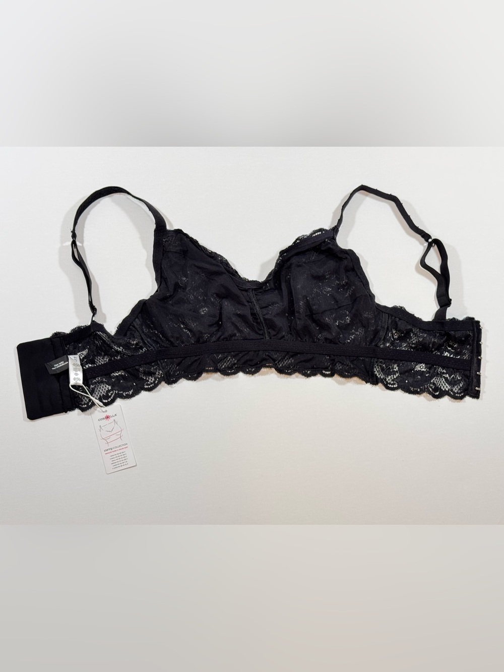 ⁠Cosabella Never Say Never Curvy Sweetie Hook Eye Lace Bralette Black Size Small - Picture 5 of 7
